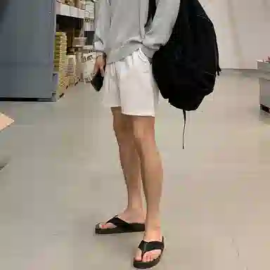 我是大卫 薄款百搭宽松直筒五分裤休闲短裤 男款