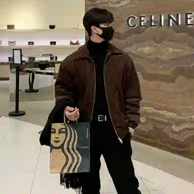 我是大卫 纯色翻领短款港风拉链保暖加厚毛呢大衣 男女同款