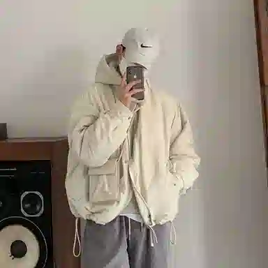 我是大卫 日系连帽面包保暖加厚休闲棉服 男女同款