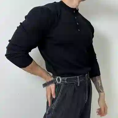 我是大卫 小众高级感韩系纯色设计感宽松套头炸街针织衫 男女同款