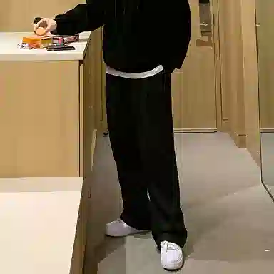 我是大卫 纯色直筒阔腿宽松休闲裤 男女同款