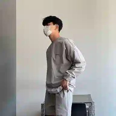 我是大卫 轻薄透气速干套头长袖卫衣 男款 浅灰色