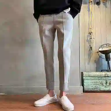 我是大卫 简约百搭宽松舒适九分休闲裤 男款