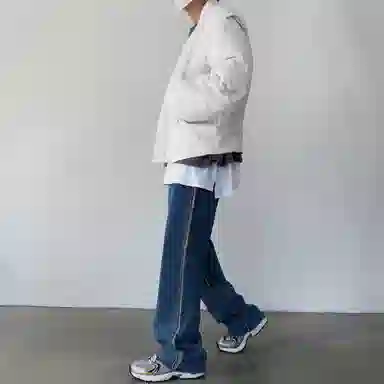 我是大卫 纹理感复古飞行员潮牌棒球服宽松外套夹克 男女同款