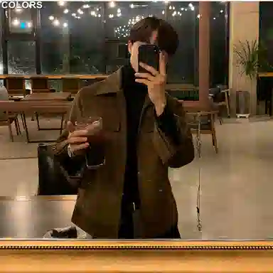 我是大卫 毛呢复古港风保暖加厚休闲夹克 男女同款