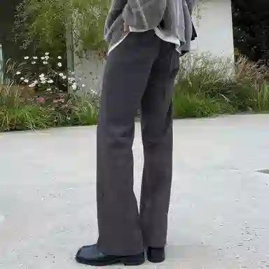 我是大卫 复古纯色宽松直筒基础西裤纯色阔腿裤休闲裤 男款