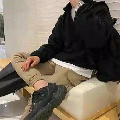 我是大卫 半开襟基础款韩系打底百搭口袋纯色简约卫衣 男女同款