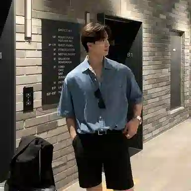 我是大卫 休闲时尚百搭短袖衬衫 男款