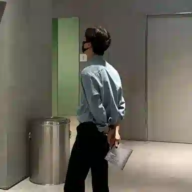 我是大卫 韩系复古简约通勤牛仔长袖衬衫 男女同款