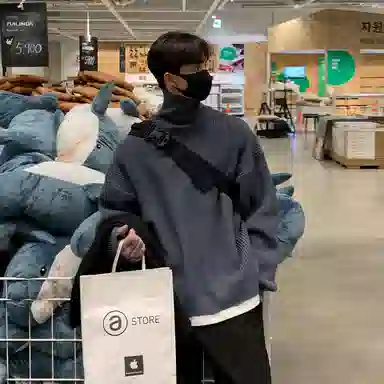 我是大卫 高领休闲慵懒感宽松韩版百搭潮牌纯色针织衫 男女同款