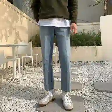 我是大卫 垂感直筒休闲牛仔裤 男女同款