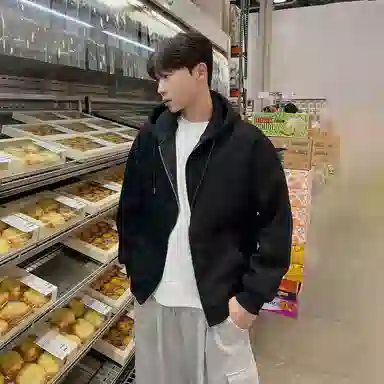 我是大卫 高级感连帽拉链开衫韩系氛围感穿搭卫衣 男女同款