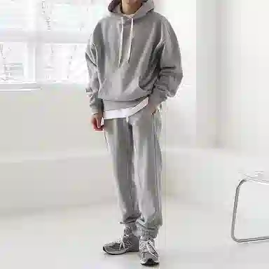 我是大卫 纯色连帽卫衣加厚套装 男女同款