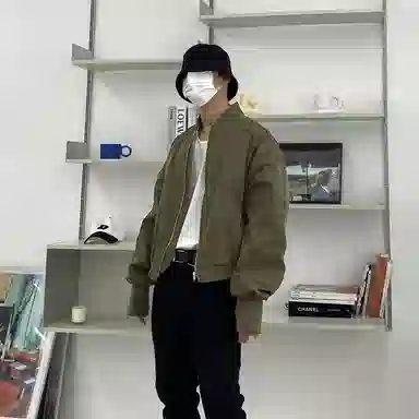 我是大卫 韩系飞行员基础款拉链棒球服多口袋夹克 男女同款