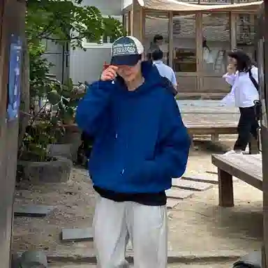 我是大卫 美式百搭纯色复古套头重磅宽松潮牌卫衣 男女同款