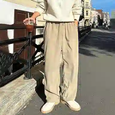 我是大卫 新款韩版宽松垂感阔腿直筒休闲裤 男女同款