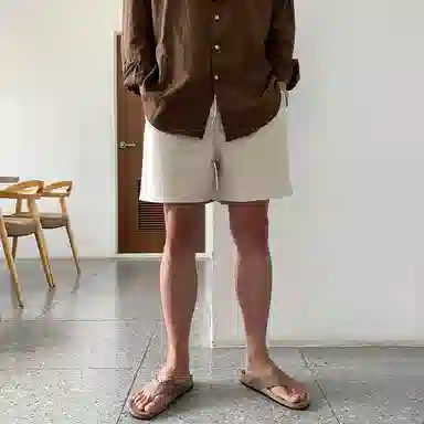 我是大卫 潮牌日系韩版百搭居家直筒五分休闲短裤 男款