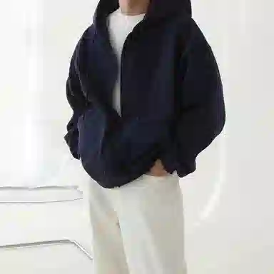 我是大卫 韩版重磅休闲百搭宽松纯色连帽卫衣 男女同款