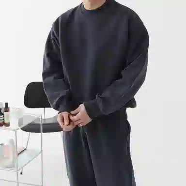 我是大卫 运动潮牌宽松圆领潮流休闲卫衣 男女同款 藏青色