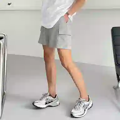 我是大卫 美式潮牌直筒重磅小众宽松阔腿休闲短裤 男女同款 灰色