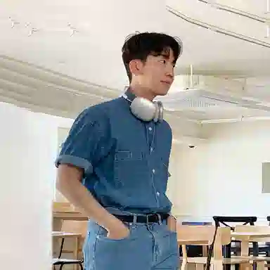 我是大卫 夏季宽松做旧高级感休闲牛仔衬衣韩版痞帅时尚短袖衬衫 男款