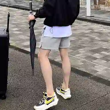 我是大卫 运动美式纯色宽松直筒休闲短裤 男款 灰色