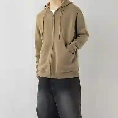 我是大卫 韩系高级感拼接连帽开衫小众设计感毛线针织衫 男女同款