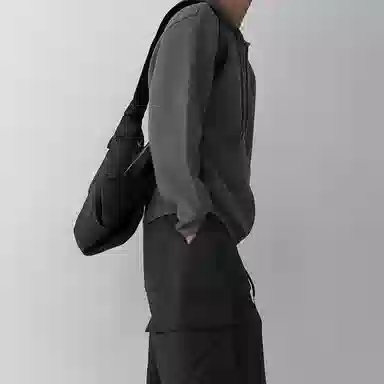 我是大卫 韩系高级感拼接连帽开衫小众设计感毛线针织衫 男女同款