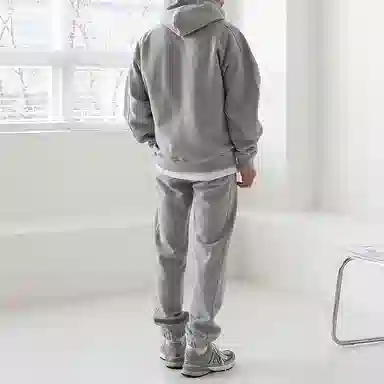 我是大卫 纯色连帽卫衣加厚套装 男女同款