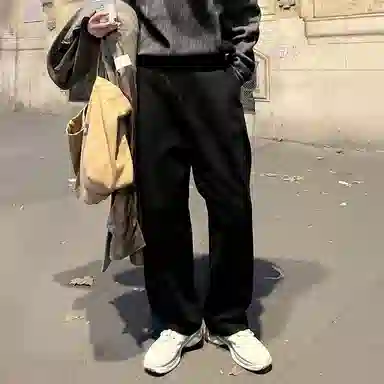 我是大卫 美式复古直筒时尚百搭阔腿休闲裤 男女同款