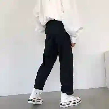 我是大卫 直筒宽松垂感九分休闲裤 男女同款