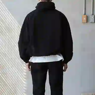 我是大卫 美式半拉链连帽户外纯色百搭夹克外套 男女同款