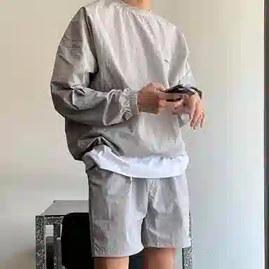 我是大卫 轻薄透气速干套头长袖卫衣 男款 浅灰色