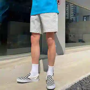 我是大卫 纯色系带百搭高级感休闲短裤 男女同款