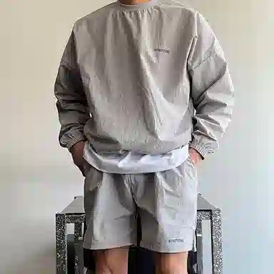 我是大卫 轻薄透气速干套头长袖卫衣 男款 浅灰色