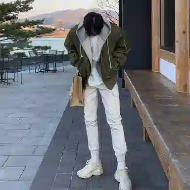 我是大卫 纯色复古休闲宽松拉链外套韩版服夹克 男女同款