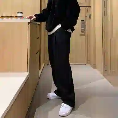 我是大卫 纯色直筒阔腿宽松休闲裤 男女同款