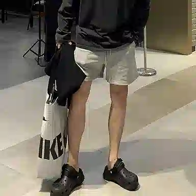 我是大卫 运动美式纯色宽松直筒休闲短裤 男款 灰色