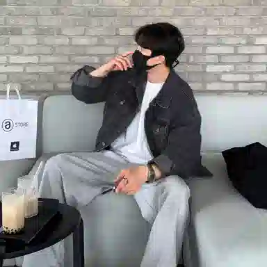 我是大卫 美式复古工装水洗色单排扣口袋设计休闲外套夹克 男女同款