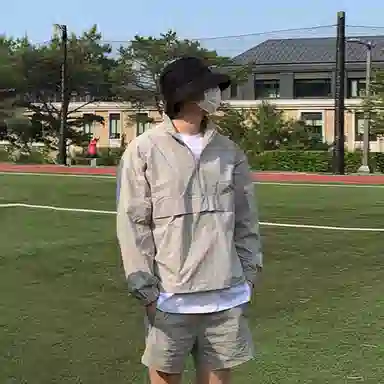 我是大卫 薄款纯色休闲百搭防晒半拉链夹克外套 男女同款