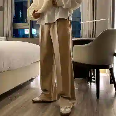 我是大卫 纯色宽松韩系简约百搭西裤直筒阔腿裤休闲裤 男女同款