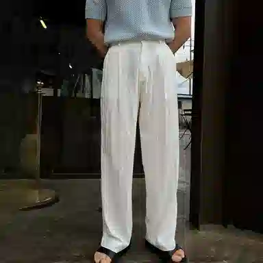 我是大卫 垂坠感速干直筒韩版简约宽松阔腿休闲裤 男女同款