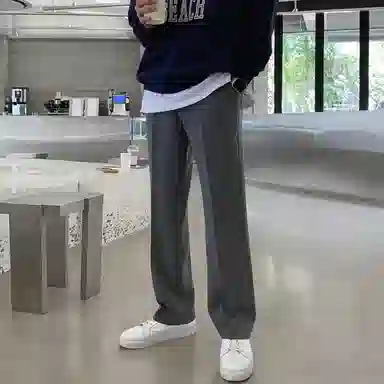 我是大卫 基础款直筒百搭修身宽松阔腿裤西裤休闲裤 男女同款