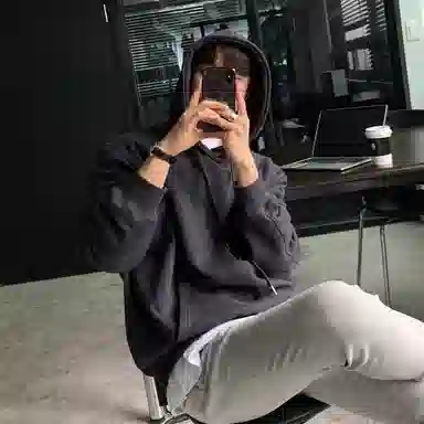 我是大卫 重磅基础款运动风休闲百搭慵懒宽松连帽卫衣 男女同款