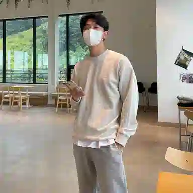 我是大卫 基础款纯色简约休闲打底时尚舒适圆领卫衣 男女同款