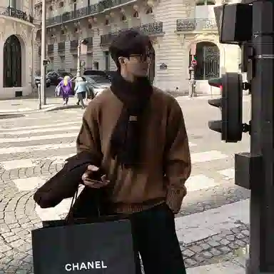 我是大卫 文艺风简约基础款纯色宽松慵懒感休闲针织衫 男女同款