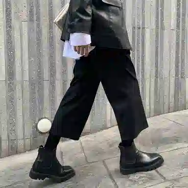 我是大卫 纯色基础潮流时尚直筒阔腿裤宽松休闲裤 男女同款