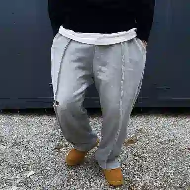 我是大卫 破洞痞帅直筒裤春秋宽松百搭垂感高街休闲裤 男款