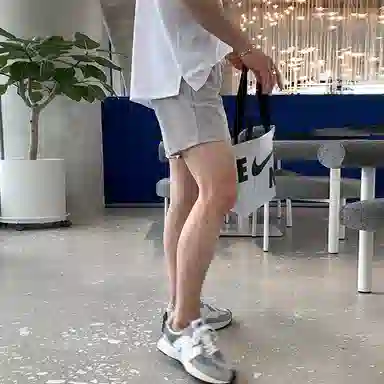 我是大卫 韩版简约透气速干直筒裤时尚宽松百搭五分休闲短裤 男女同款 灰色