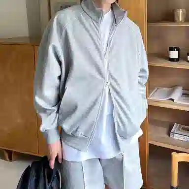 我是大卫 韩版纯色立领休闲百搭时尚长袖夹克外套 男女同款